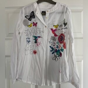 NWT Girls Desigual long sleeve blouse size 5/6